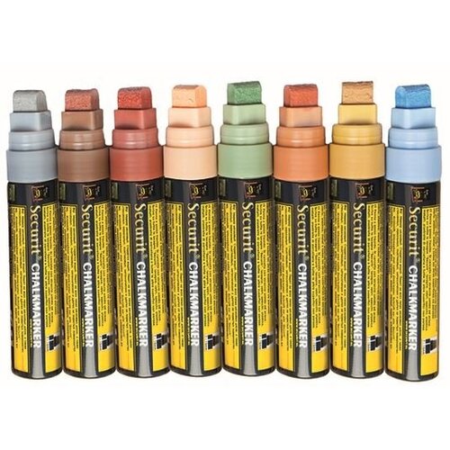 Securit Lot De 8 Feutres Craie - 7-15mm - Couleurs Terre