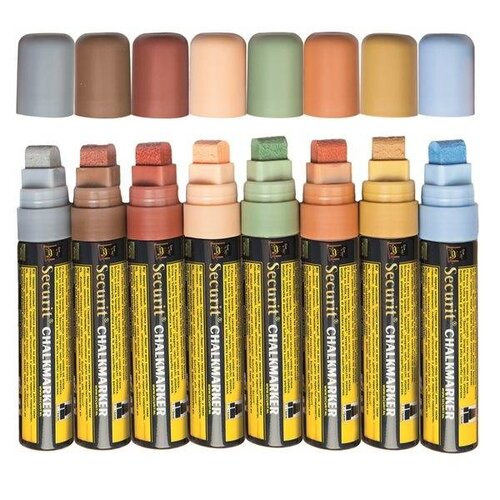 Securit Lot De 8 Feutres Craie - 7-15mm - Couleurs Terre