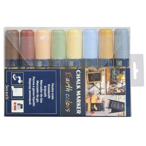 Securit Lot De 8 Feutres Craie - 7-15mm - Couleurs Terre