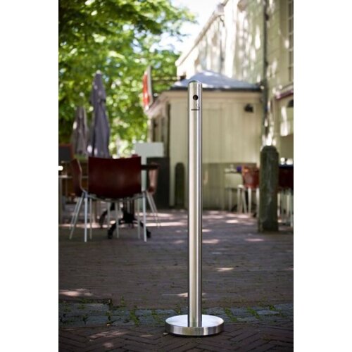 Securit Cendrier Pied + Socle Inox - 1000x60x60mm