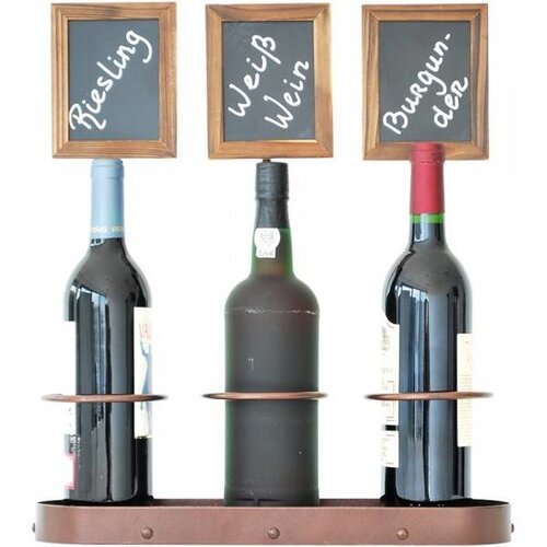 Securit Porte Bouteilles Avec Ardoise - 3 Bouteilles