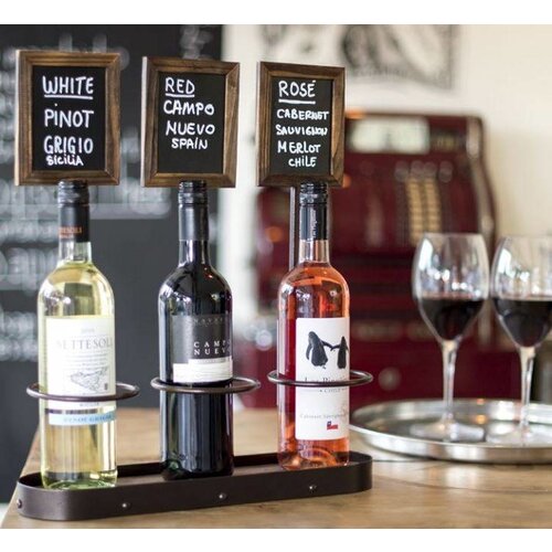 Securit Porte Bouteilles Avec Ardoise - 3 Bouteilles