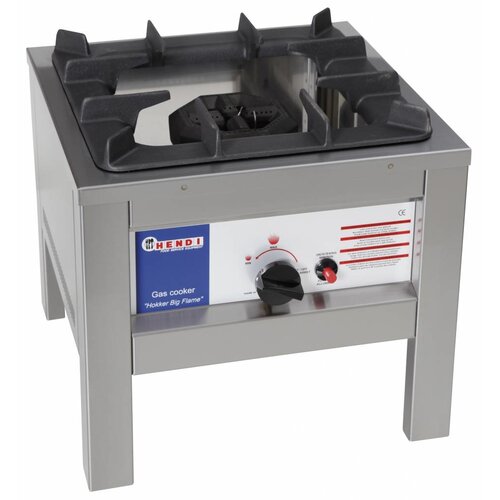 Hendi Réchaud à Gaz Inox - Modèle Big Flame - 6,7kW - 425x425x400(h)mm