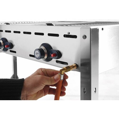 Hendi Barbecue à Gaz Green Fire - 2 Bruleurs - Grille Fonte Émaillée - 740x612x825(h)mm