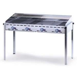 Hendi Barbecue à Gaz Green Fire - 4 Bruleurs - 1400x612x825(h)mm