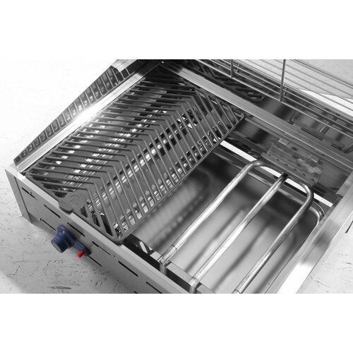 Hendi Barbecue à Gaz Green Fire - 4 Bruleurs - Sur Support Avec Roulettes - 1400x612x825(h)mm