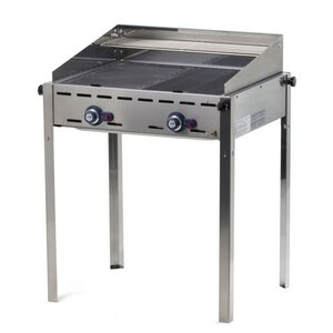 Hendi Barbecue à Gaz Green Fire - 2 Bruleurs - 2 Grills Inox - 740x612x825(h)mm