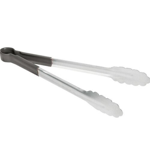 Hendi Pince de Service Inox - Poignées PVC Noir - 250mm