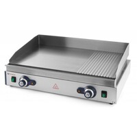 Grill Inox Blue Line - 1/3 Rainuré 2/3 Lisse - 230V/3,5kW - 720x530x250(h)mm