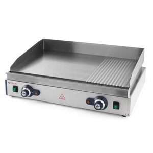 Hendi Grill Inox Blue Line - 1/3 Rainuré 2/3 Lisse - 230V/3,5kW - 720x530x250(h)mm