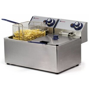 Hendi Friteuse Inox Blue Line | 2x 8 Litres | 230V/ 2x 3,5kW | Paniers Inclus | 550x430x345(h)mm