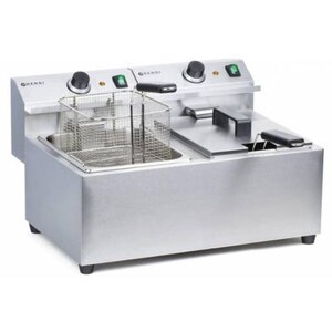 Hendi Friteuse Mastercook Inox | 2 x 8 Litres | 230V/7kW | 455x605x345(h)mm