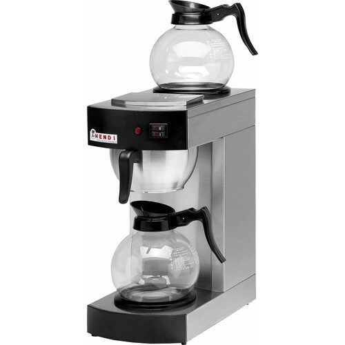 Hendi Machine à Café Inox |1,8 Litres | Avec 2 Pichets en Verre | 2,1kW | 200x385x430(h)mm Hendi Machine à Café Inox |1,8 Litres | Avec 2 Pichets en Verre | 2,1kW | 200x385x430(h)mm