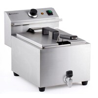 Friteuse Mastercook Inox | Robinet de Vidange et Panier Inclus | 8 Litres | 230V | 515x300x345(h)mm