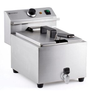 Hendi Friteuse Mastercook Inox | Robinet de Vidange et Panier Inclus | 8 Litres | 230V | 515x300x345(h)mm