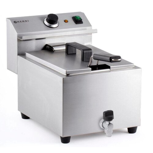 Hendi Friteuse Mastercook Inox | Robinet de Vidange et Panier Inclus | 8 Litres | 230V | 515x300x345(h)mm