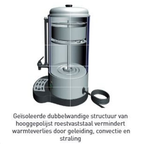 Hendi Percolateur Inox | 6 Litres | Ø241x480(h)mm