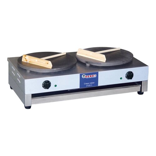 Hendi Crêpière Double Électrique | Professionnel | 2x 3kW/230V | 2x Plaque de 400mm
