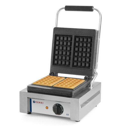 Hendi Gaufrier Liège | Couche Anti-Adhésif | 1,5kW | 480x320x226(h)mm