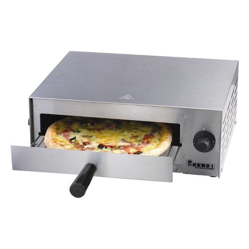 Hendi Four à Pizza Simple Inox | 230V | 1 Pizza Ø300mm | 480x420x195(h)mm