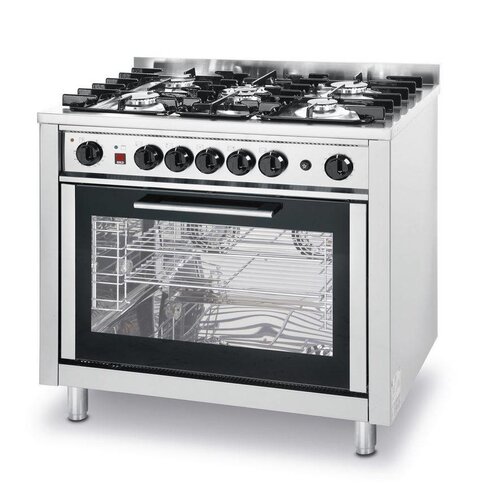 Hendi Cuisinière à Gaz 5 Feux | Four Électrique | 14,3kW/230V | 900x655x850/900(h)mm Hendi Cuisinière à Gaz 5 Feux | Four Électrique | 14,3kW/230V | 900x655x850/900(h)mm