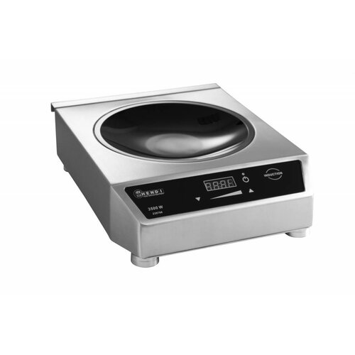 Hendi Set Plaque à Induction Avec Wok Inox - Modèle 3500 - 3,5kW - 340x450x120(h)mm