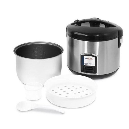 Hendi Cuiseur à Riz | Inox | Fonction Cuisson Vapeur | 4-10 Personnes | 1,8 Litres