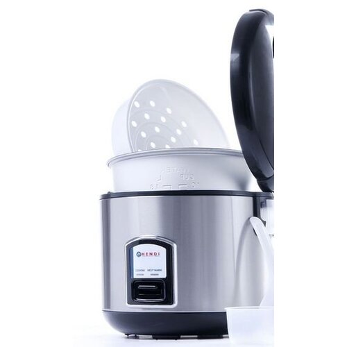 Hendi Cuiseur à Riz | Inox | Fonction Cuisson Vapeur | 4-10 Personnes | 1,8 Litres