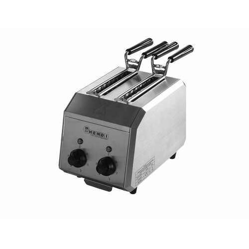 Hendi Toaster Inox | 2 Fentes Séparément | Minuteur Réglable | 1200W