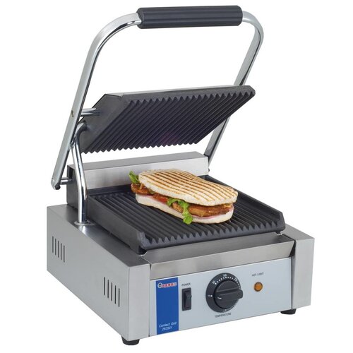 Hendi Grill de Contact Rainuré | 1800W | 290x370x210(h)mm