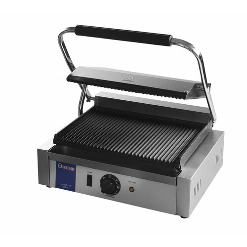Hendi Grill de Contact "Panini" - Rainuré - 230V/2,2kW - 430x370x210(h)mm