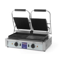 Grill de Contact Double | Rainuré/Lisse | 3600W | 570x370x210(h)mm