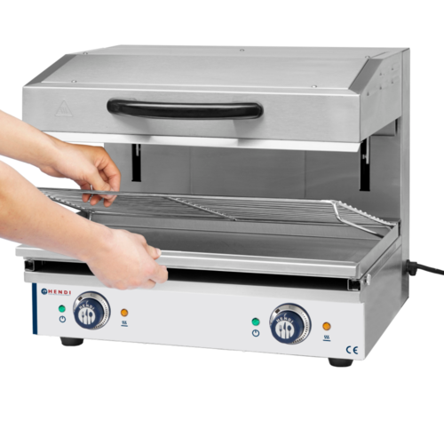 Hendi Salamandre Inox Type 600 - Jusqu'à 300°C - 3,6kW - 600x520x530(h)mm