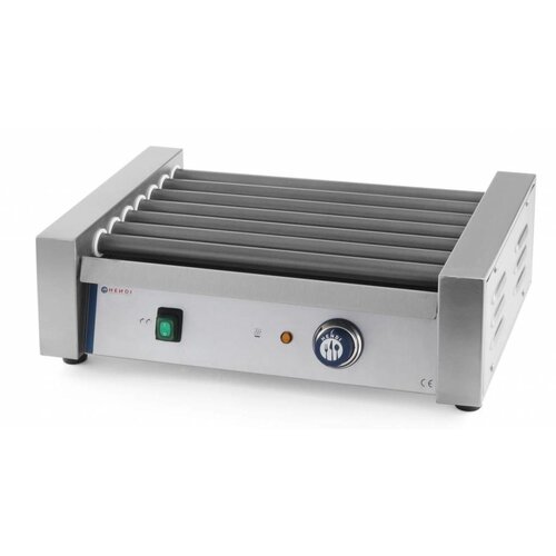 Hendi Grill Roulant Pour Saucisses - Inox - 7 Rouleaux - 740W - 520x325x175(h)mm