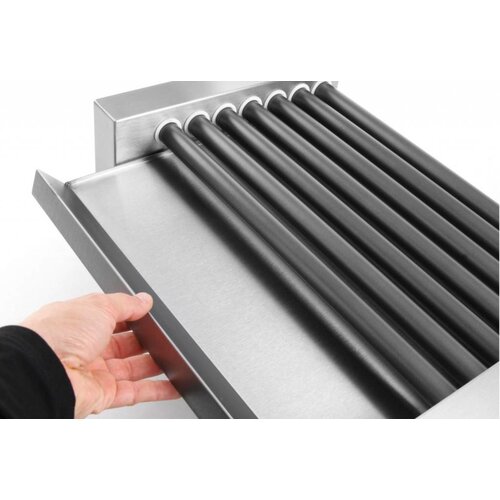 Hendi Grill Roulant Pour Saucisses - Inox - 7 Rouleaux - 740W - 520x325x175(h)mm
