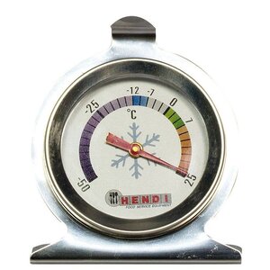 Hendi Thermomètre pour Frigo | -50/+25°C | Incl. Crochet et Support | Ø60mm