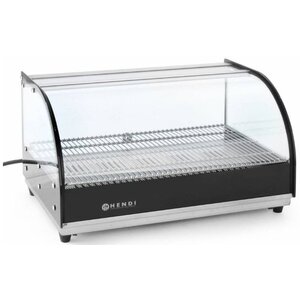 Hendi Vitrine Chauffante Inox | Grille GN1/1 | Bac à Miettes | 554x376x311(h)mm
