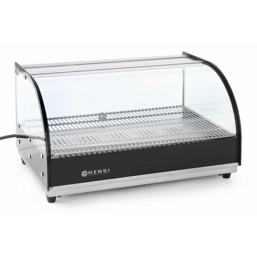 Hendi Vitrine Chauffante Inox | Grille GN1/1 | Bac à Miettes | 554x376x311(h)mm