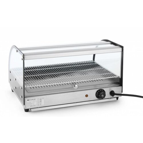 Hendi Vitrine Chauffante Inox | Grille GN1/1 | Bac à Miettes | 554x376x311(h)mm