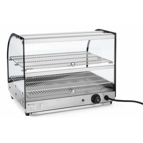 Hendi Vitrine Chauffante Infrarouge Inox | 400W | 554x376x432(h)mm