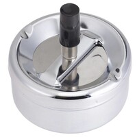 Cendrier Chrome + Bouton Poussoir - Ø90x45(h)mm