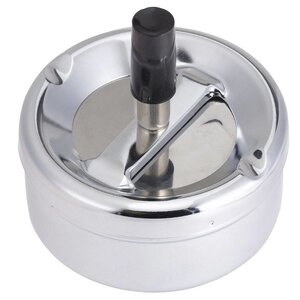 Hendi Cendrier Chrome + Bouton Poussoir - Ø90x45(h)mm