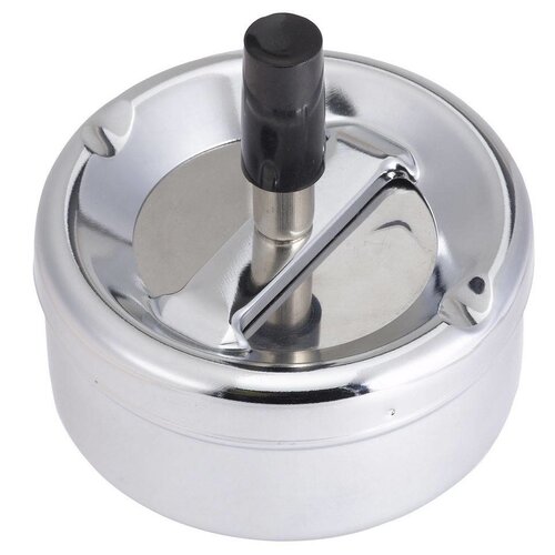 Hendi Cendrier Chrome + Bouton Poussoir - Ø90x45(h)mm