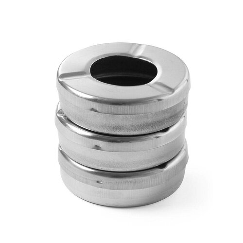 Hendi Cendrier Inox + Couvercle - Ø90x28(h)mm - 3 Pièces