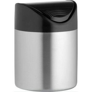 Hendi Poubelle de Table Inox - Couvercle ABS Noir -  Ø120x165(h)mm