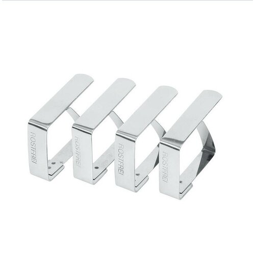 Hendi Attache-Nappe | Acier Chrome | 50x40mm | 4 Pièces