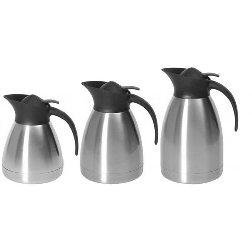 Hendi Verseuse Isotherme Inox | Bouchon Noir | Disponibles en 3 Tailles