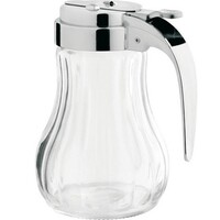 Verseur à Miel en Verre - Couvercle Plastique Chromé - Ø80x115(h)mm