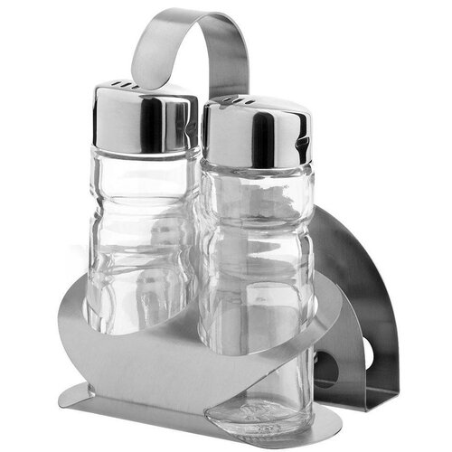 Hendi Ménagère Inox - Set de 3 Pièces: Poivre, Sel, Porte-Serviettes - 85x75x115(h)mm