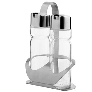 Hendi Ménagère Inox - Set de 2 Pièces: Huile, Vinaigre - 150ml - 120x75x185(h)mm